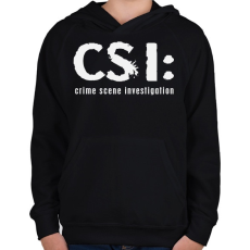 PRINTFASHION csi-1-1-white - Gyerek kapucnis pulóver - Fekete