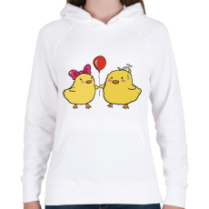 PRINTFASHION Csibe love - Női kapucnis pulóver - Fehér