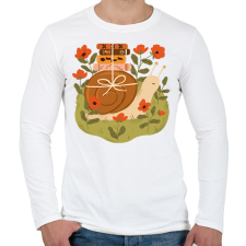 PRINTFASHION Csiga könyvekkel - Férfi hosszú ujjú póló - Fehér férfi póló