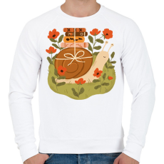 PRINTFASHION Csiga könyvekkel - Férfi pulóver - Fehér