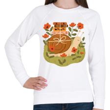 PRINTFASHION Csiga könyvekkel - Női pulóver - Fehér női pulóver, kardigán