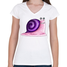 PRINTFASHION csigabiga-001 - Női V-nyakú póló - Fehér