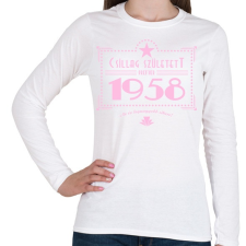 PRINTFASHION csillag-1958-pink - Női hosszú ujjú póló - Fehér női póló
