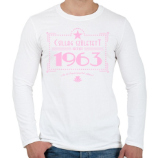 PRINTFASHION csillag-1963-pink - Férfi hosszú ujjú póló - Fehér