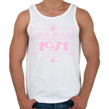 PRINTFASHION csillag-1971-pink - Férfi atléta - Fehér atléta, trikó