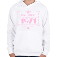 PRINTFASHION csillag-1971-pink - Gyerek kapucnis pulóver - Fehér