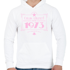 PRINTFASHION csillag-1973-pink - Férfi kapucnis pulóver - Fehér férfi pulóver, kardigán