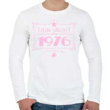 PRINTFASHION csillag-1976-pink - Férfi hosszú ujjú póló - Fehér férfi póló