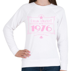 PRINTFASHION csillag-1976-pink - Női pulóver - Fehér