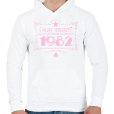 PRINTFASHION csillag-1982-pink - Férfi kapucnis pulóver - Fehér