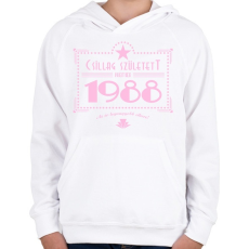 PRINTFASHION csillag-1988-pink - Gyerek kapucnis pulóver - Fehér