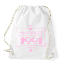 PRINTFASHION csillag-1991-pink - Sportzsák, Tornazsák - Fehér tornazsák
