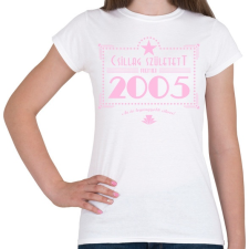PRINTFASHION csillag-2005-pink - Női póló - Fehér női póló