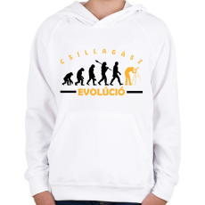 PRINTFASHION Csillagász evulóció - Gyerek kapucnis pulóver - Fehér