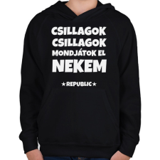 PRINTFASHION CSILLAGOK CSILLAGOK - Gyerek kapucnis pulóver - Fekete gyerek pulóver, kardigán