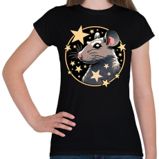 PRINTFASHION Csillagos patkány - Női póló - Fekete
