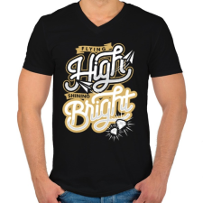 PRINTFASHION Csillogj - Férfi V-nyakú póló - Fekete férfi póló