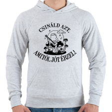 PRINTFASHION Csináld azt, amitől jót érzel! - Férfi kapucnis pulóver - Sport szürke férfi pulóver, kardigán