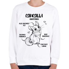 PRINTFASHION Csincsilla anatómia - Gyerek pulóver - Fehér