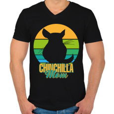 PRINTFASHION Csincsilla anya - Férfi V-nyakú póló - Fekete