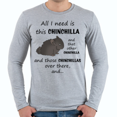 PRINTFASHION Csincsilla - Férfi hosszú ujjú póló - Sport szürke