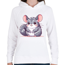 PRINTFASHION Csincsilla  - Női kapucnis pulóver - Fehér női pulóver, kardigán