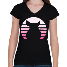 PRINTFASHION Csincsilla - Női V-nyakú póló - Fekete női póló