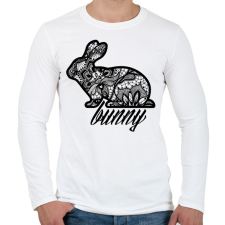 PRINTFASHION Csipke nyuszi - Férfi hosszú ujjú póló - Fehér férfi póló