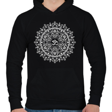 PRINTFASHION Csipkés mandala - Férfi kapucnis pulóver - Fekete