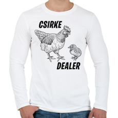 PRINTFASHION Csirke dealer - Férfi hosszú ujjú póló - Fehér