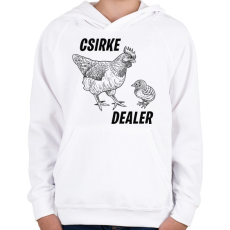 PRINTFASHION Csirke dealer - Gyerek kapucnis pulóver - Fehér