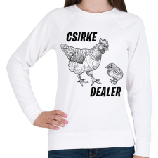 PRINTFASHION Csirke dealer - Női pulóver - Fehér női pulóver, kardigán