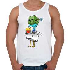 PRINTFASHION Csirke zombi minecraft - Férfi atléta - Fehér