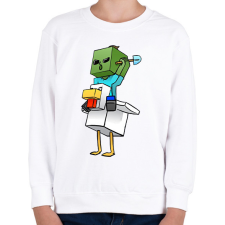 PRINTFASHION Csirke zombi minecraft - Gyerek pulóver - Fehér gyerek pulóver, kardigán