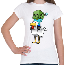 PRINTFASHION Csirke zombi minecraft - Női póló - Fehér