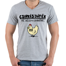 PRINTFASHION CSIRKÉS JÁTÉK - Férfi V-nyakú póló - Sport szürke