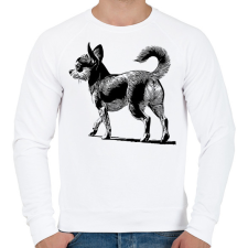 PRINTFASHION Csivava / Kutyás / Kutya rajz - Férfi pulóver - Fehér férfi pulóver, kardigán