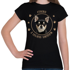 PRINTFASHION Csivava - Legjobb barát - Női póló - Fekete