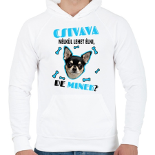 PRINTFASHION Csivava nélkül lehet élni, de minek? - Férfi kapucnis pulóver - Fehér férfi pulóver, kardigán