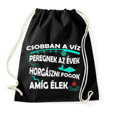 PRINTFASHION Csobban a víz- peregnek az évek - Sportzsák, Tornazsák - Fekete tornazsák