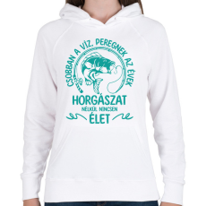 PRINTFASHION Csobban az víz - Női kapucnis pulóver - Fehér