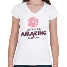 PRINTFASHION Csodálatos Anya - Női V-nyakú póló - Fehér női póló