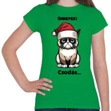 PRINTFASHION Csodás grumpy cat - Női póló - Zöld női póló