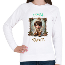 PRINTFASHION Csodás napot! - Női pulóver - Fehér női pulóver, kardigán