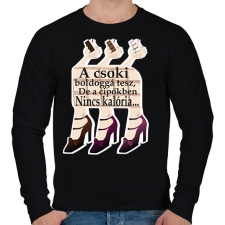 PRINTFASHION csoki és cipők - Férfi pulóver - Fekete férfi pulóver, kardigán