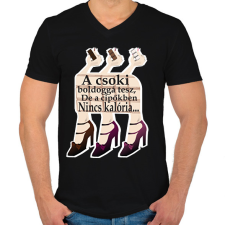 PRINTFASHION csoki és cipők - Férfi V-nyakú póló - Fekete férfi póló