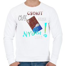 PRINTFASHION csoki - Férfi pulóver - Fehér