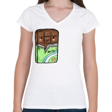 PRINTFASHION Csoki - Női V-nyakú póló - Fehér női póló