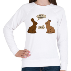 PRINTFASHION Csokinyulak - fáj a seggem - Női pulóver - Fehér