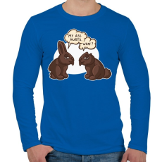 PRINTFASHION Csokinyuszik - Férfi hosszú ujjú póló - Királykék